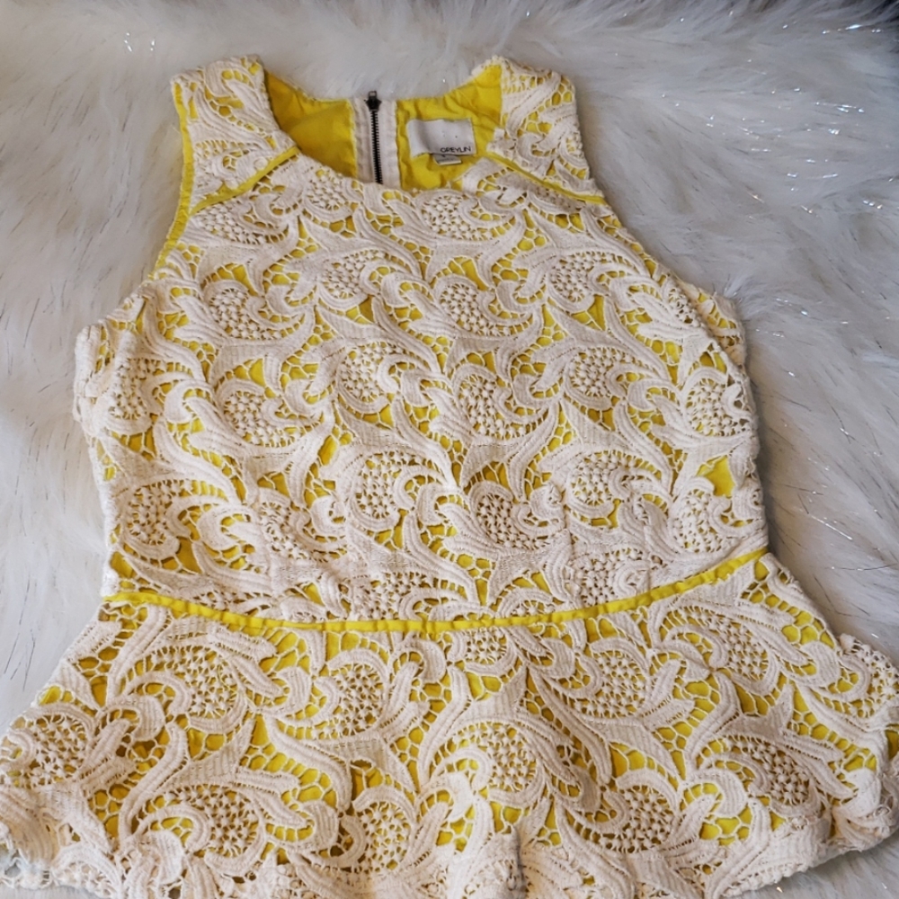 Greylin Anthropologie Peplum Crochet Lace Top. S